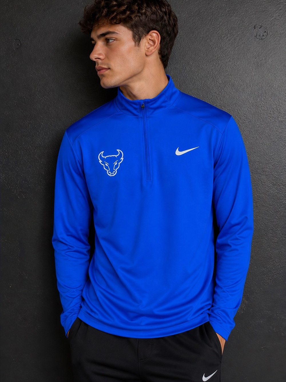 Nike‎ Royal Blue Quarter-Zip Top